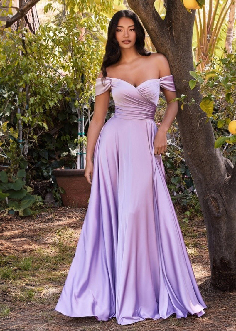 Sakura Off Shoulder Satin Maxi Dress Curve Mauve Rose