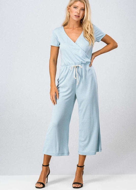 Blue Pinstripe Jumpsuit