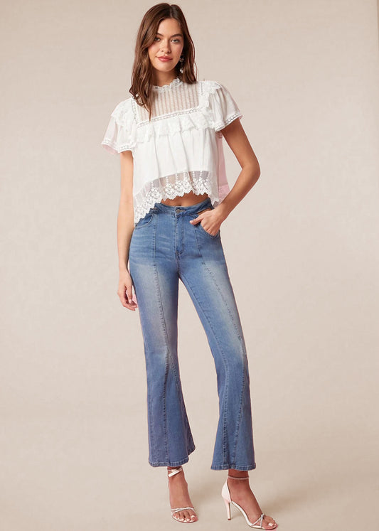 Wren Flowy Lace Smock Top