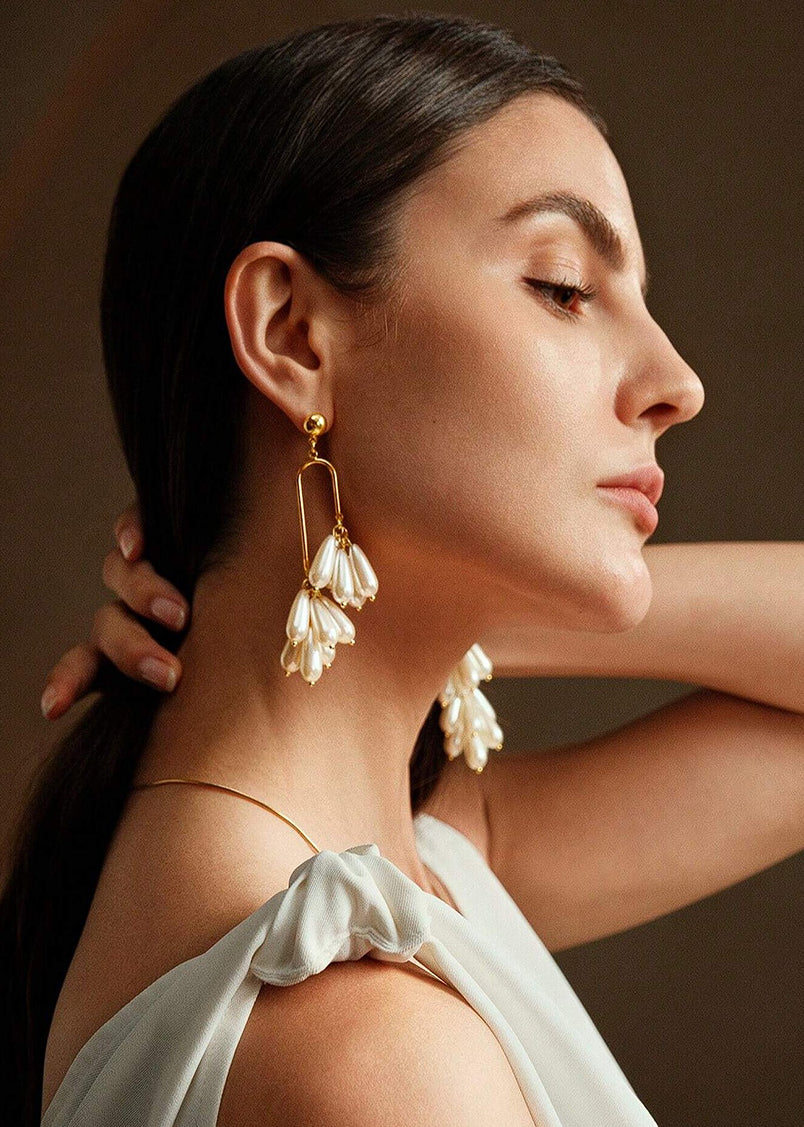 Tassle Drop Pearl Earrings
