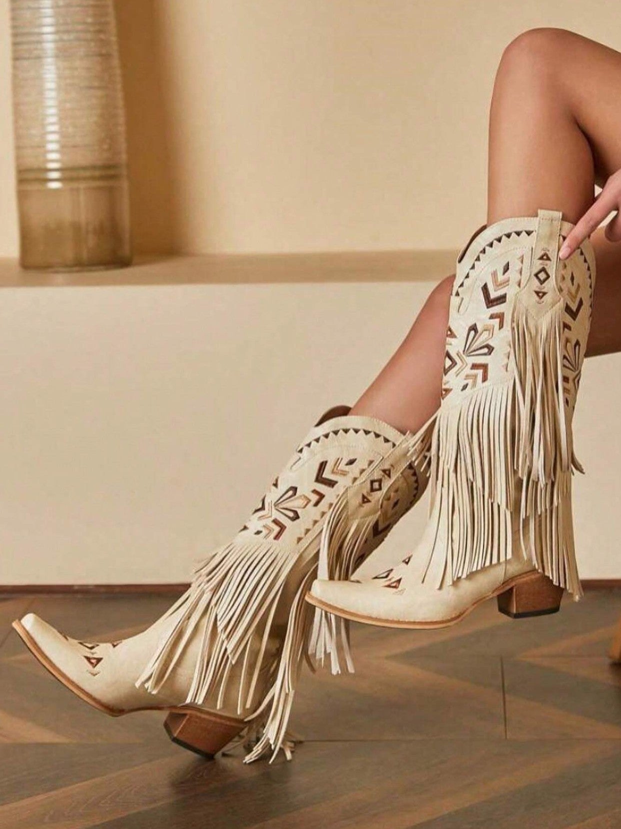 Angelica Western Fringe Cowgirl Boots