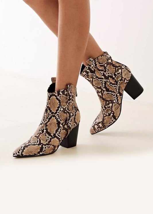 Faux Snake Skin Boot Heels size 8.5