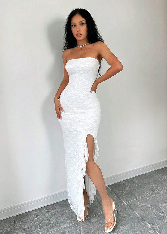 Veronica Strapless Lace Pencil Maxi Dress