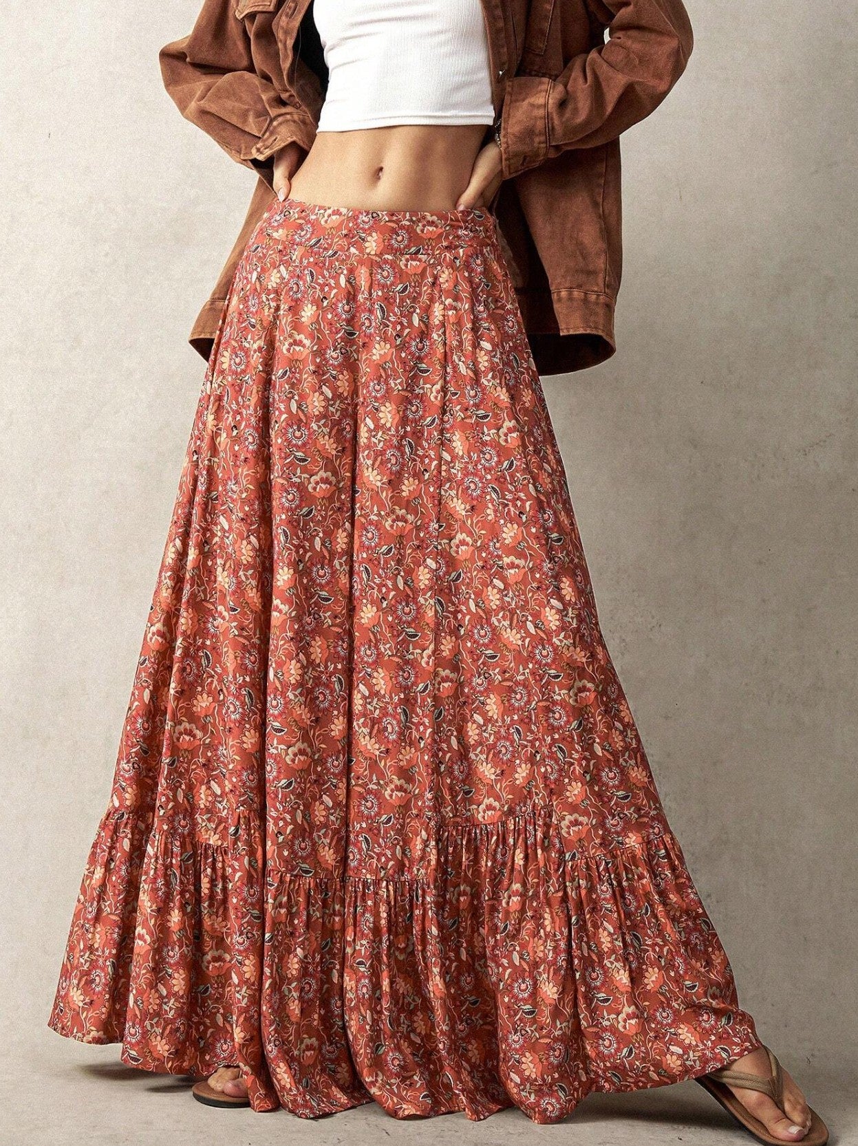 Serena Floral Wide Leg Ruffle Pants
