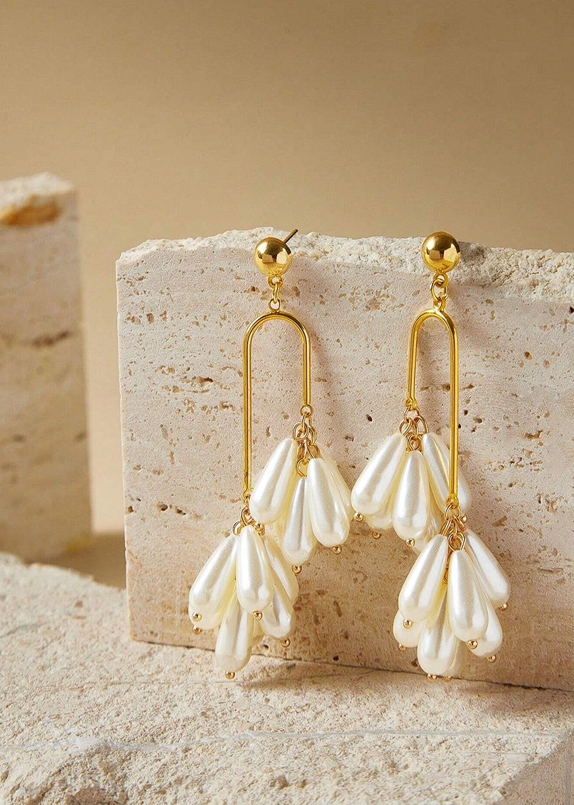 Tassle Drop Pearl Earrings