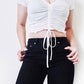 White Ruched Crop Top size S