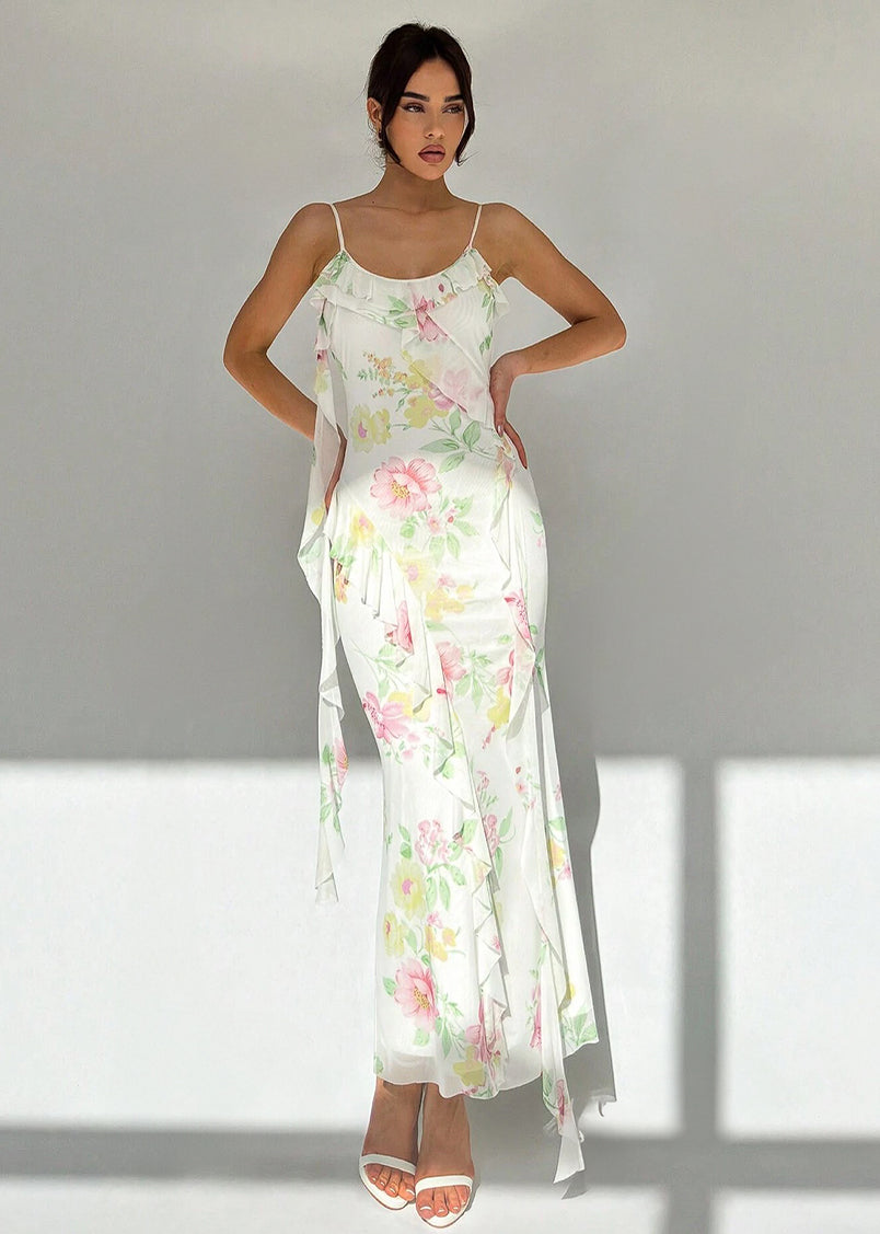 Sari Floral Ruffle Maxi Dress