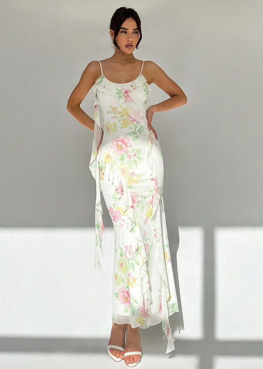 Sari Floral Ruffle Maxi Dress