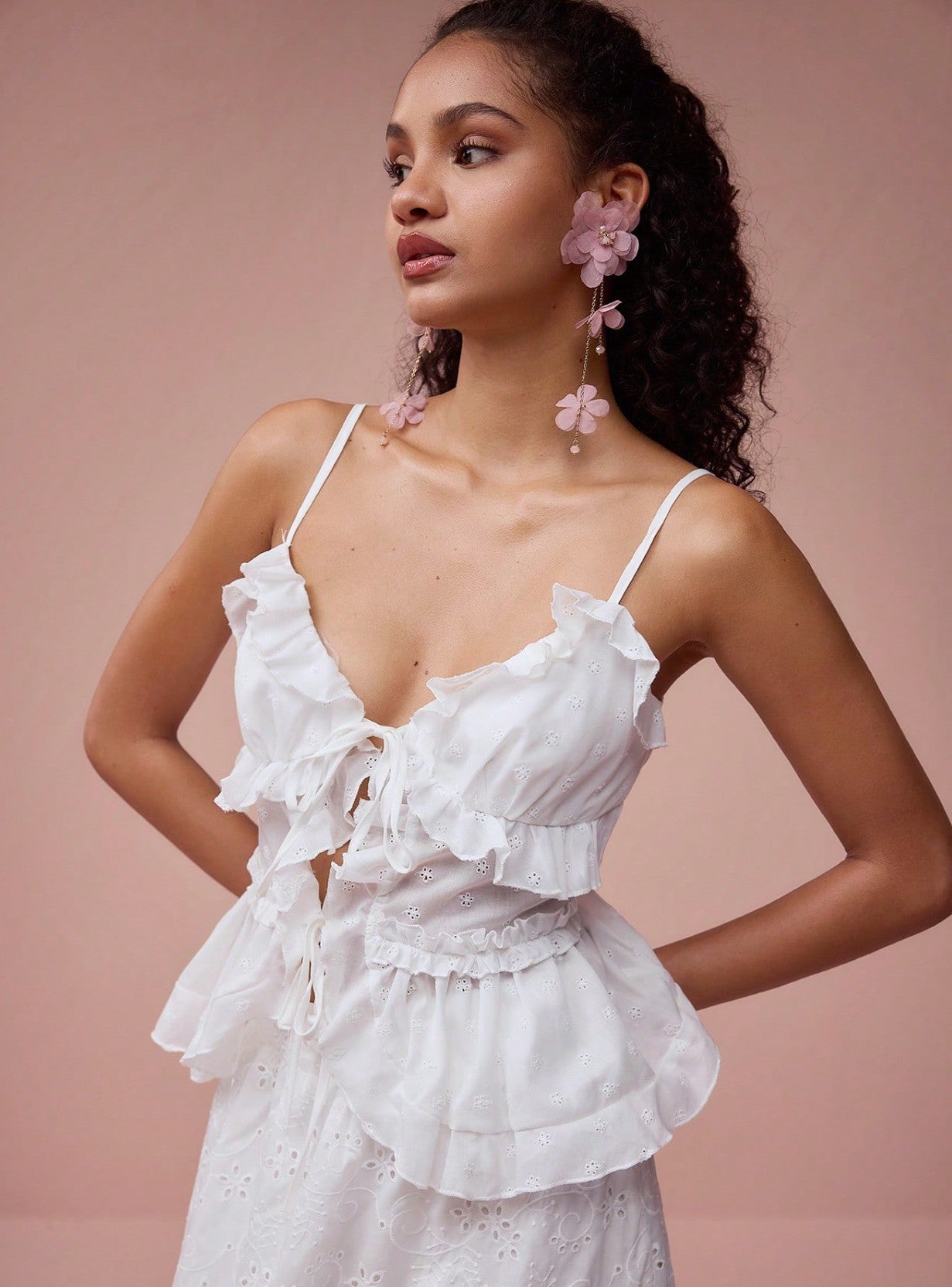 Sarah Ruffle Eyelet Tank Top