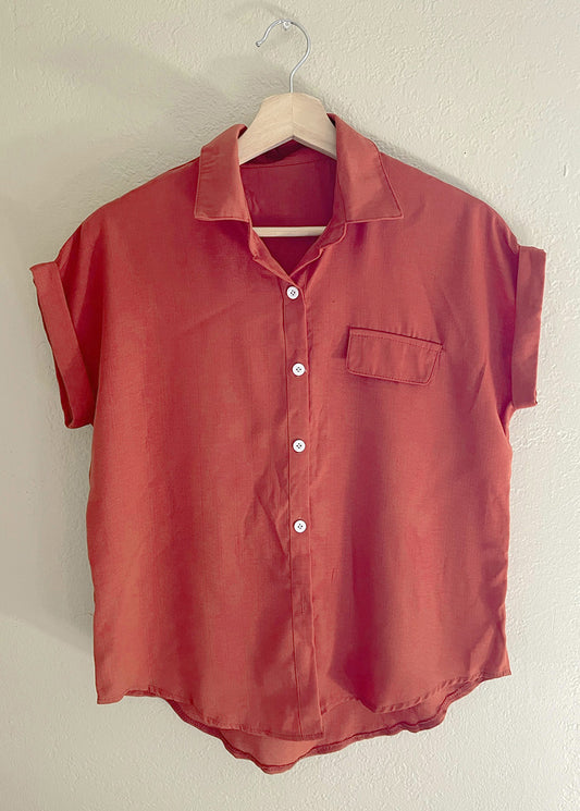 Rustic Red Short Sleeve Button Shirt