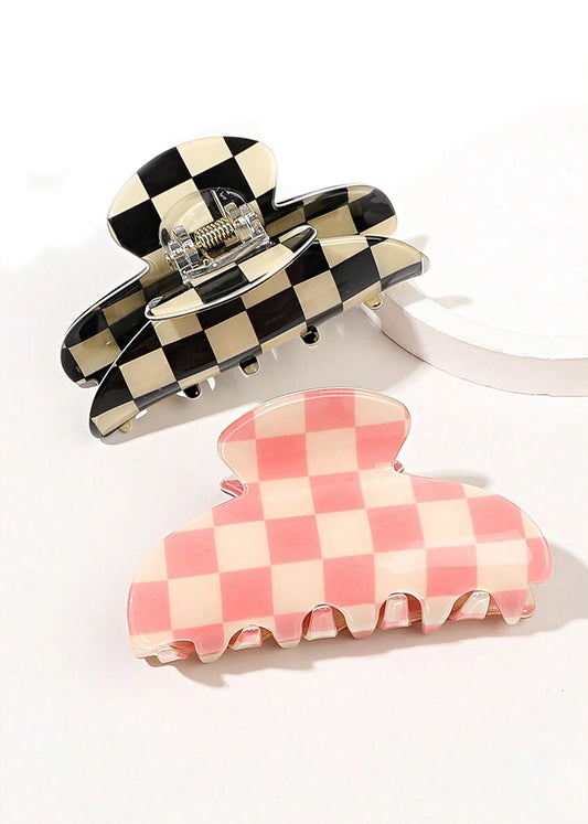 Gina Checkered Hair Claw Set