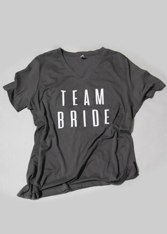 Gray Team Bride Vneck Tshirt