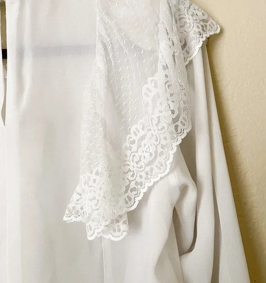 Vintage Zinnia White Lace Long Sleeve Top size S/M