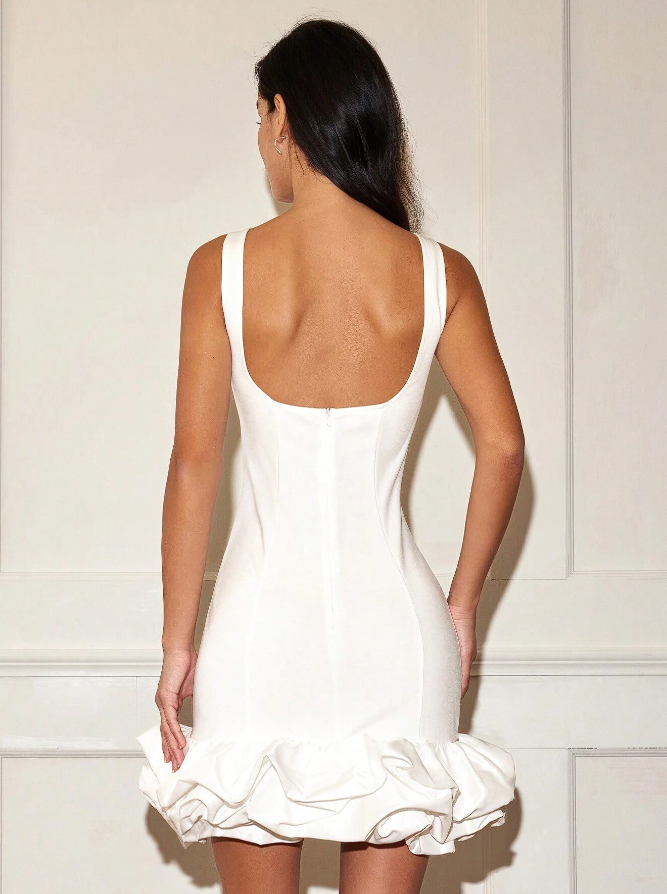 Gianna Bubble Hem Satin Minidress