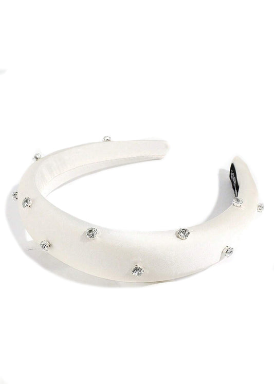Janie White Satin Jewel Headband