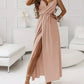 Selah Soft Pink Wrap Midi Dress