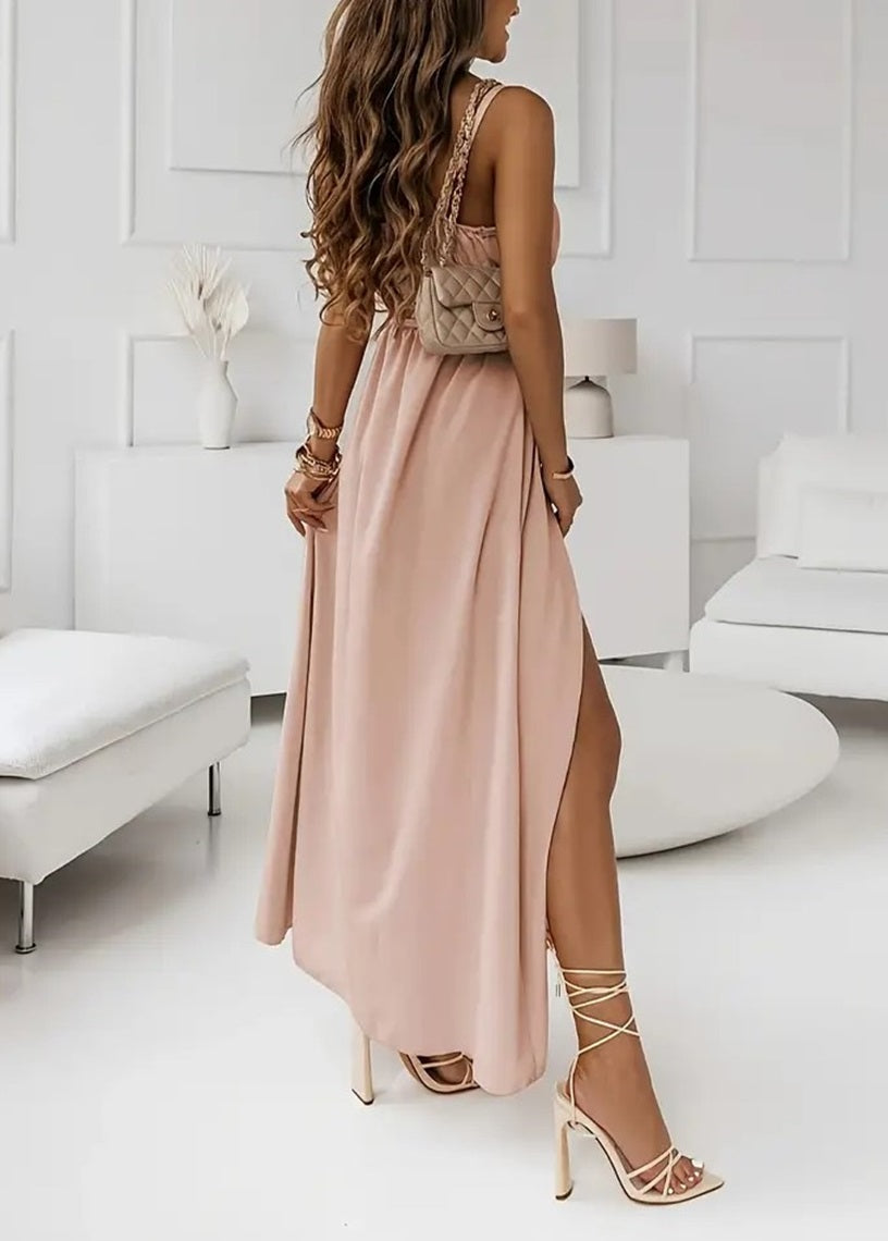 Selah Soft Pink Wrap Midi Dress