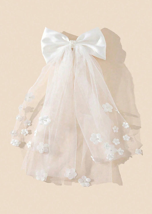 Elaine Floral Bow Hair Clip
