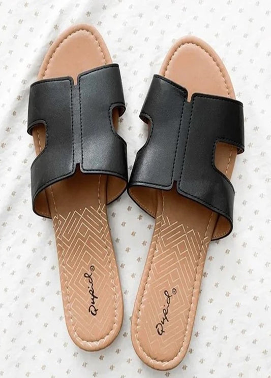 Black Flat Sandals