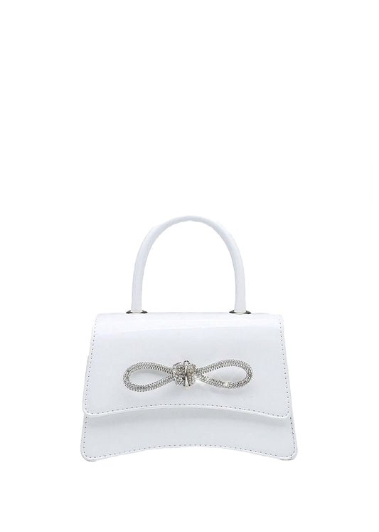 Billie Mini Bow Bag Patent White