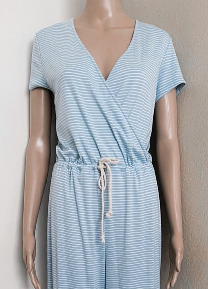 Blue Pinstripe Jumpsuit