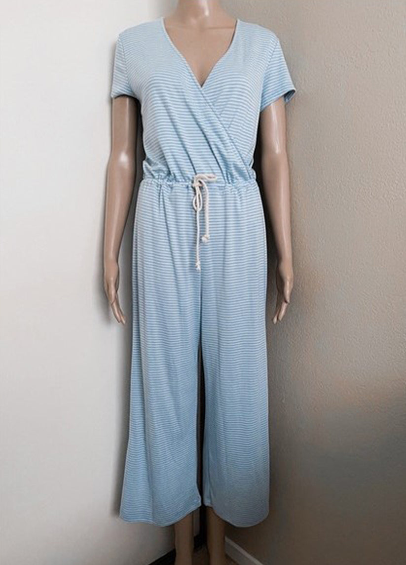Blue Pinstripe Jumpsuit